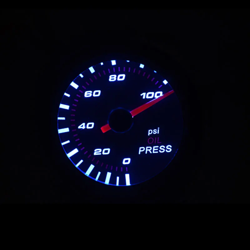 52mm Boost/Vacuum/Water Temp/Oil Temp/Oil Press/Voltage/Tachometer/Air Fuel Ratio/EGT Gauge Analog Blue Led+ 52MM Gauge Pods