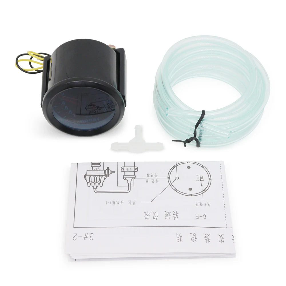 52mm Boost/Vacuum/Water Temp/Oil Temp/Oil Press/Voltage/Tachometer/Air Fuel Ratio/EGT Gauge Analog Blue Led+ 52MM Gauge Pods