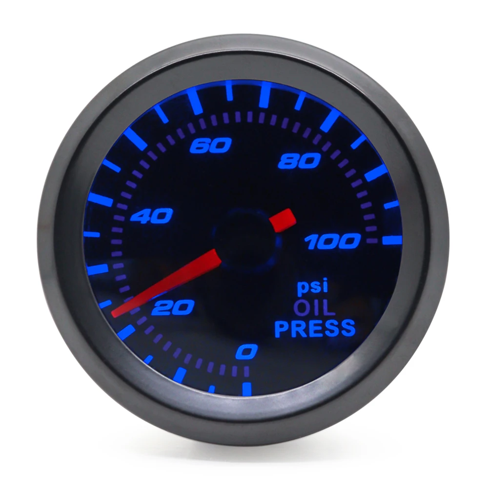 52mm Boost/Vacuum/Water Temp/Oil Temp/Oil Press/Voltage/Tachometer/Air Fuel Ratio/EGT Gauge Analog Blue Led+ 52MM Gauge Pods