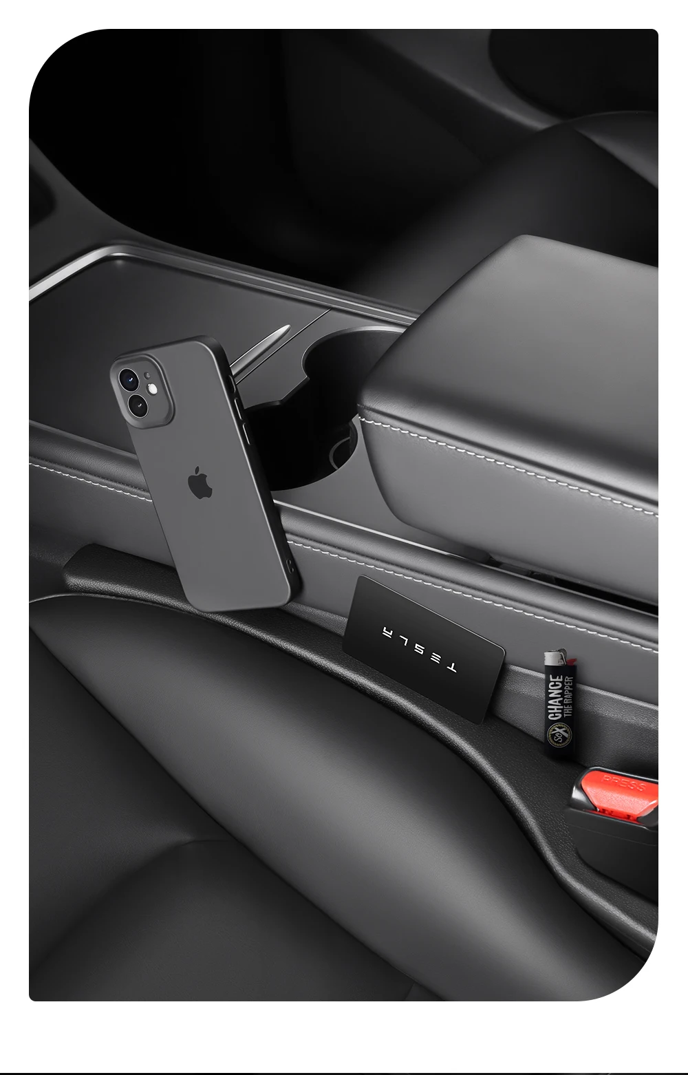 YZ For Tesla Car Seat Gap Filler Side Seam Plug Strip Styling Seat Gap Leak-proof Filling Strip Interior Decoration Supplies
