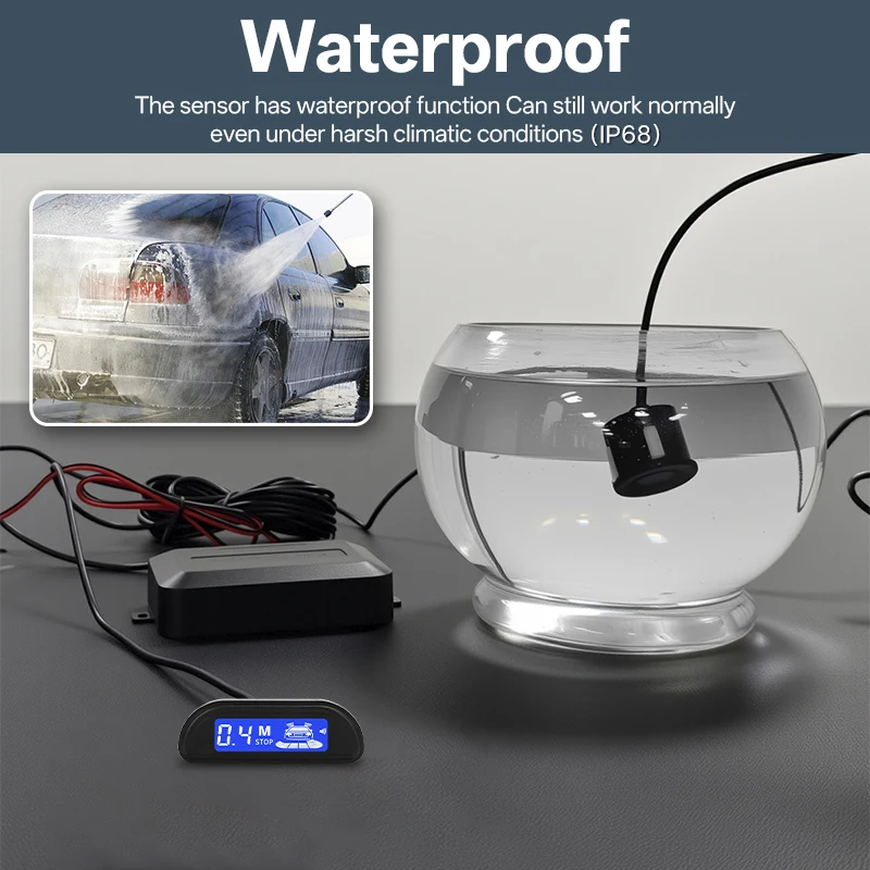 Hippcron Parking Sensor For Car With Auto Parktronic Reverse LED Monitor 4 Sensors Radar Detector System Backlight Display
