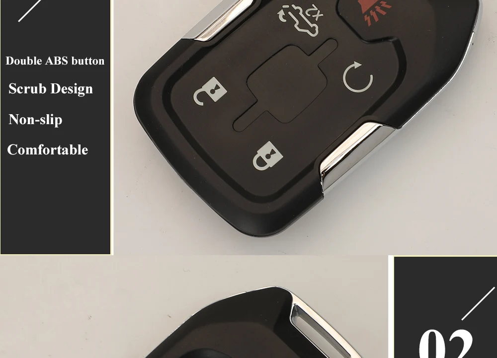 jingyuqin Smart Keyless Fob Shell for Chevrolet Tahoe Silverado Suburban Tahoe GMC Sierra Acadia Terrain YUKON Remote Key Case