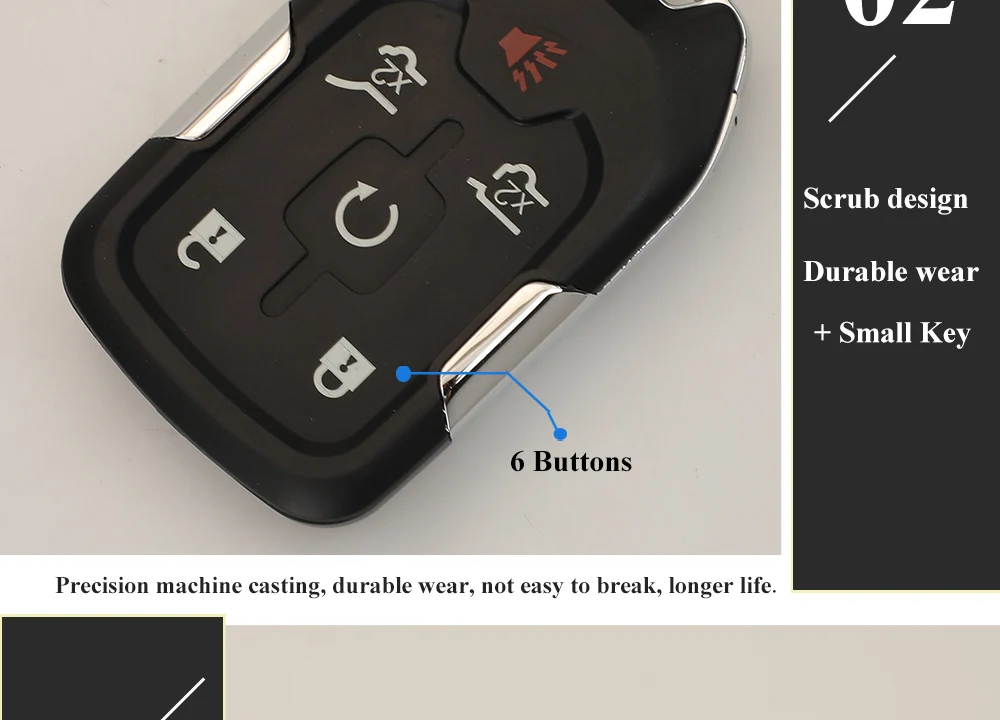jingyuqin Smart Keyless Fob Shell for Chevrolet Tahoe Silverado Suburban Tahoe GMC Sierra Acadia Terrain YUKON Remote Key Case