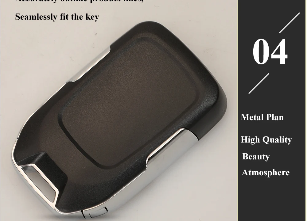 jingyuqin Smart Keyless Fob Shell for Chevrolet Tahoe Silverado Suburban Tahoe GMC Sierra Acadia Terrain YUKON Remote Key Case