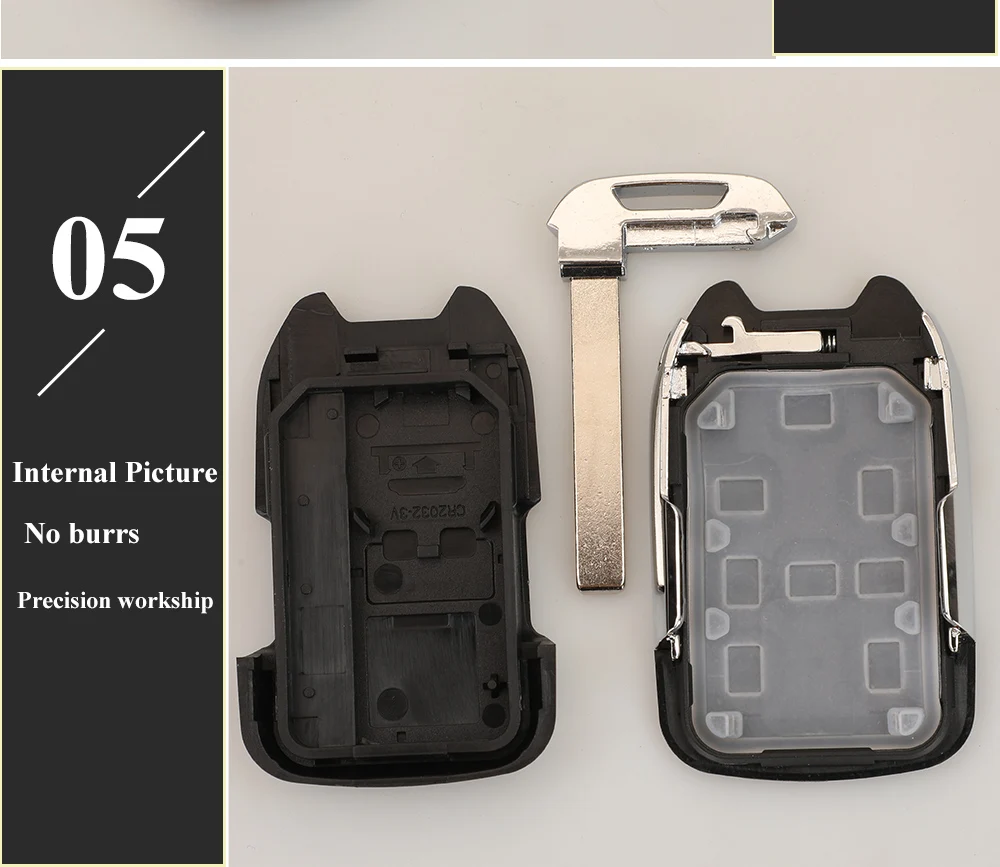jingyuqin Smart Keyless Fob Shell for Chevrolet Tahoe Silverado Suburban Tahoe GMC Sierra Acadia Terrain YUKON Remote Key Case