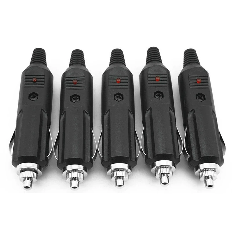 5pcs 12V To 24V Car Cigarette Lighter Plug Fuses 5A With LED Indicator Plug Power Charger Adapter Connector Fuse Converter Plug