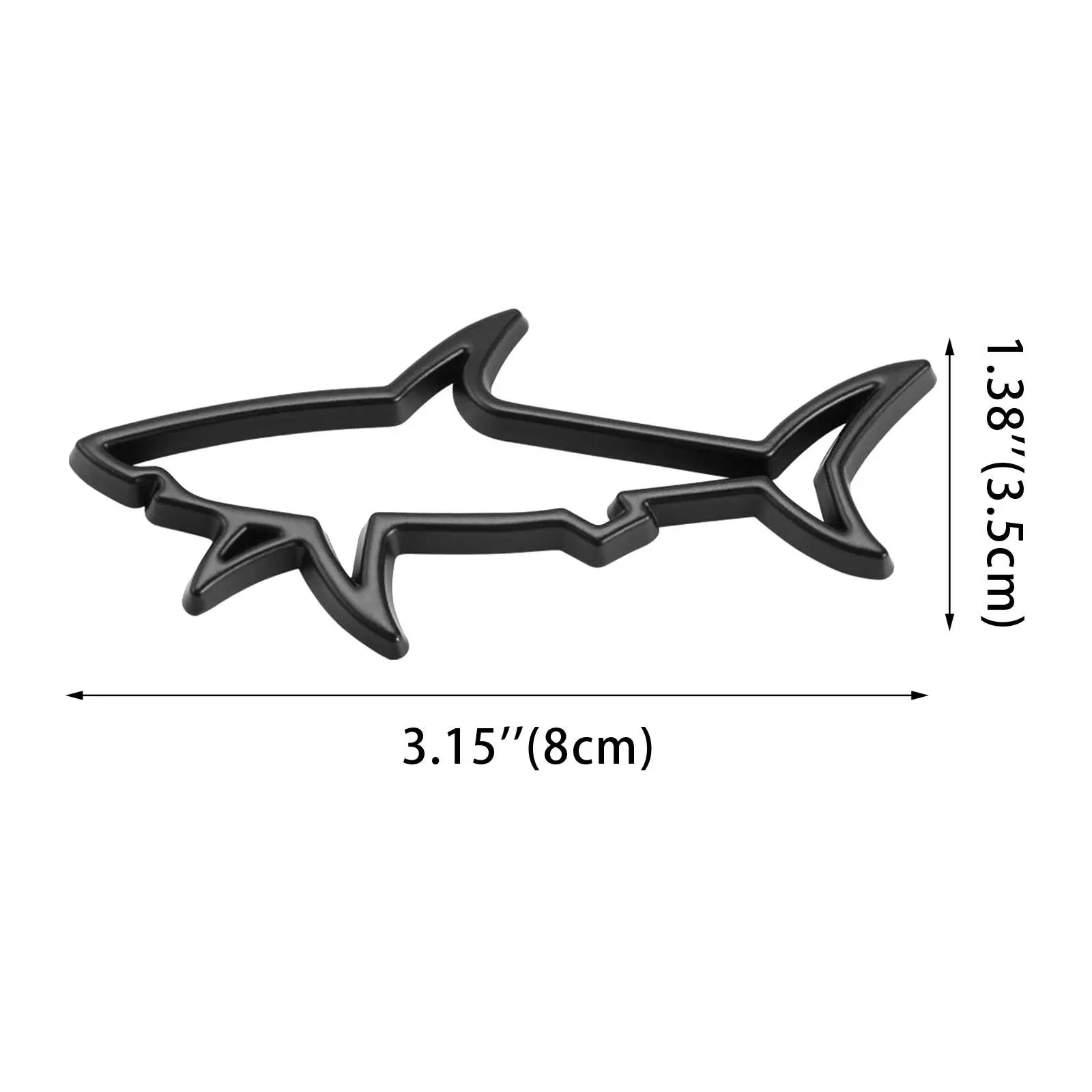 3D Metal Car Styling Sticker Hollow Fish Shark Emblem Badge Decals Automobiles Motorcycle Computer Fuel Cap Accessories Decals