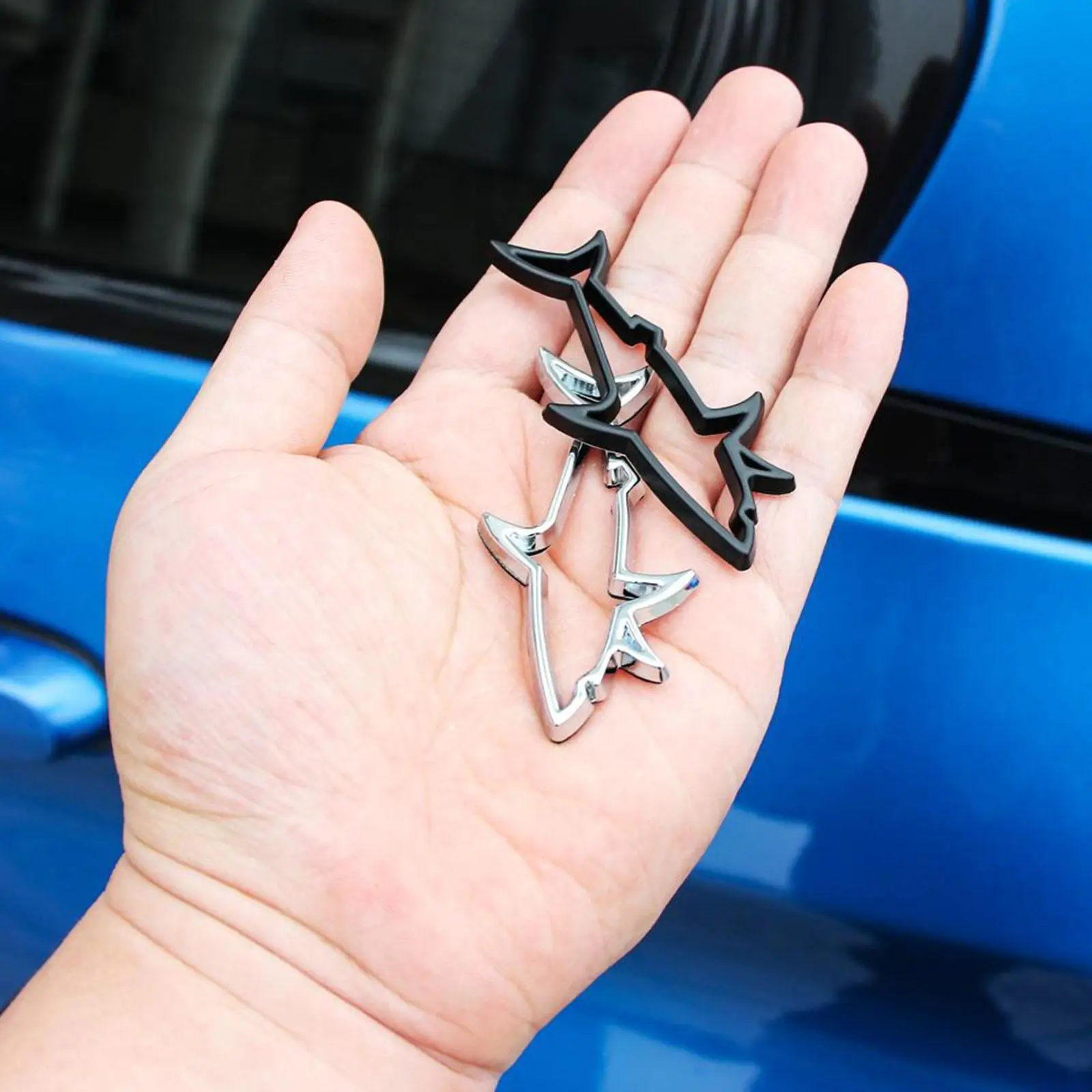 3D Metal Car Styling Sticker Hollow Fish Shark Emblem Badge Decals Automobiles Motorcycle Computer Fuel Cap Accessories Decals
