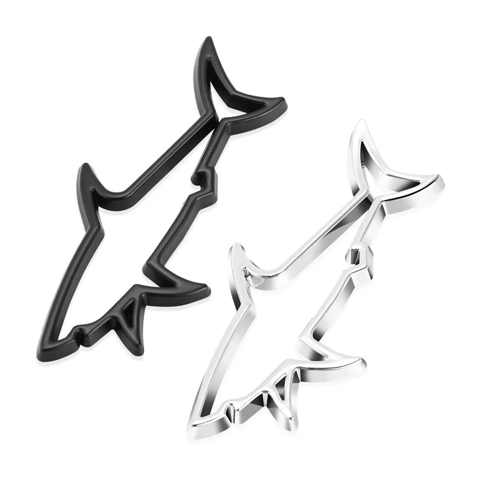 3D Metal Car Styling Sticker Hollow Fish Shark Emblem Badge Decals Automobiles Motorcycle Computer Fuel Cap Accessories Decals