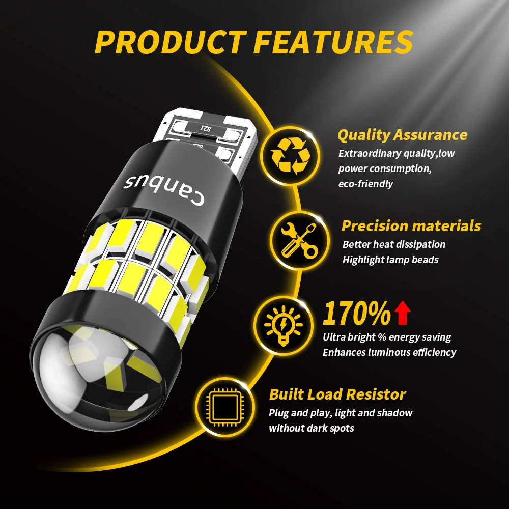 DXZ 2PCS W5W T10 LED Bulbs Lens 30SMD 12V WY5W Canbus Car Clearance Interior Dome Parking Signal Light for BMW Audi Mercedes