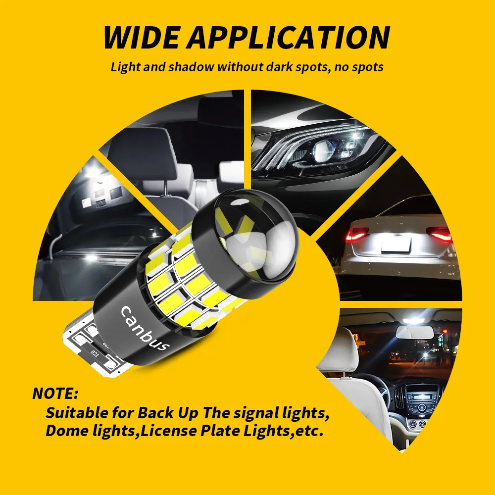 DXZ 2PCS W5W T10 LED Bulbs Lens 30SMD 12V WY5W Canbus Car Clearance Interior Dome Parking Signal Light for BMW Audi Mercedes