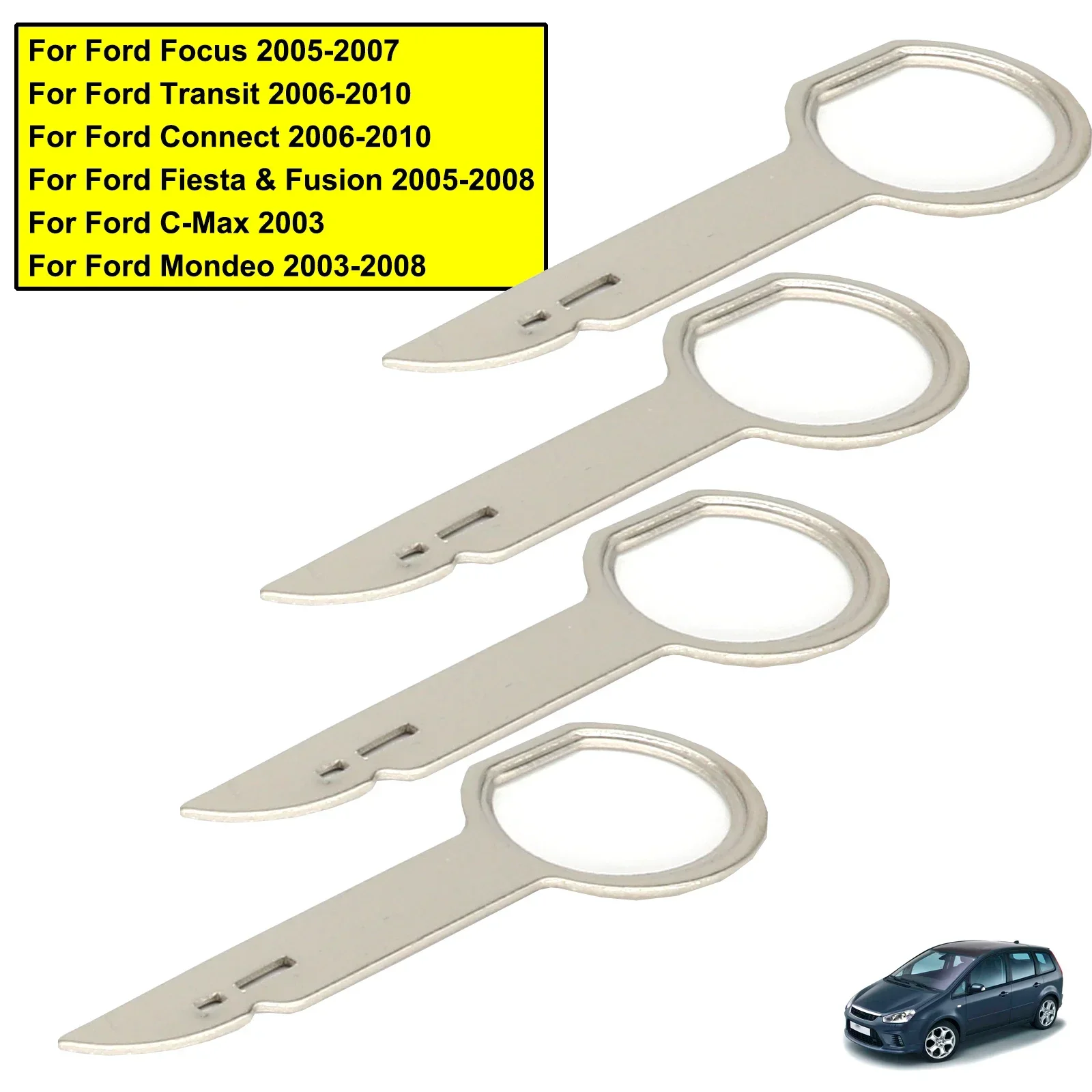 2 Pair Radio CD Stereo Removal Key Release Pin Extractor For Ford Focus Mondeo C-Max Fiesta Transit Car Extraction Install Tools