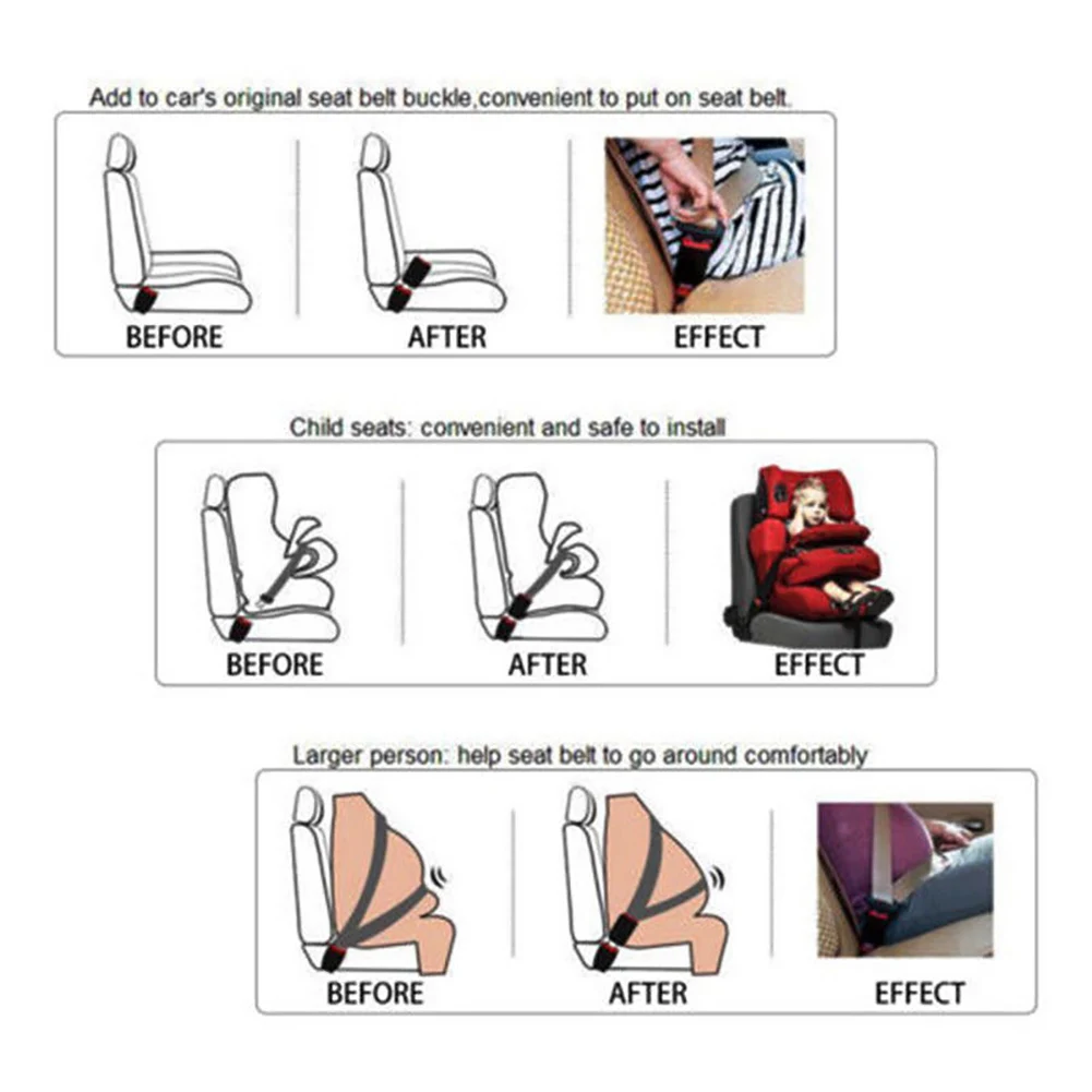 1Pcs/2Pcs Car Safety Belt Extender Seat Belt Cover Seat Belt Padding Extension Buckle Plug Buckle Seatbelt Clip Car Accessories