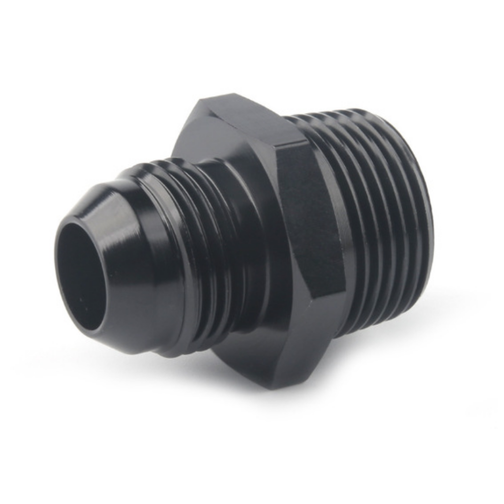 AN3/AN4/AN6/AN8/AN10/AN12 Male Flare to 1/4" 1/8 3/8  1/2 3/4 NPT Pipe Fitting Adapter Aluminum Straight Black 2PCS