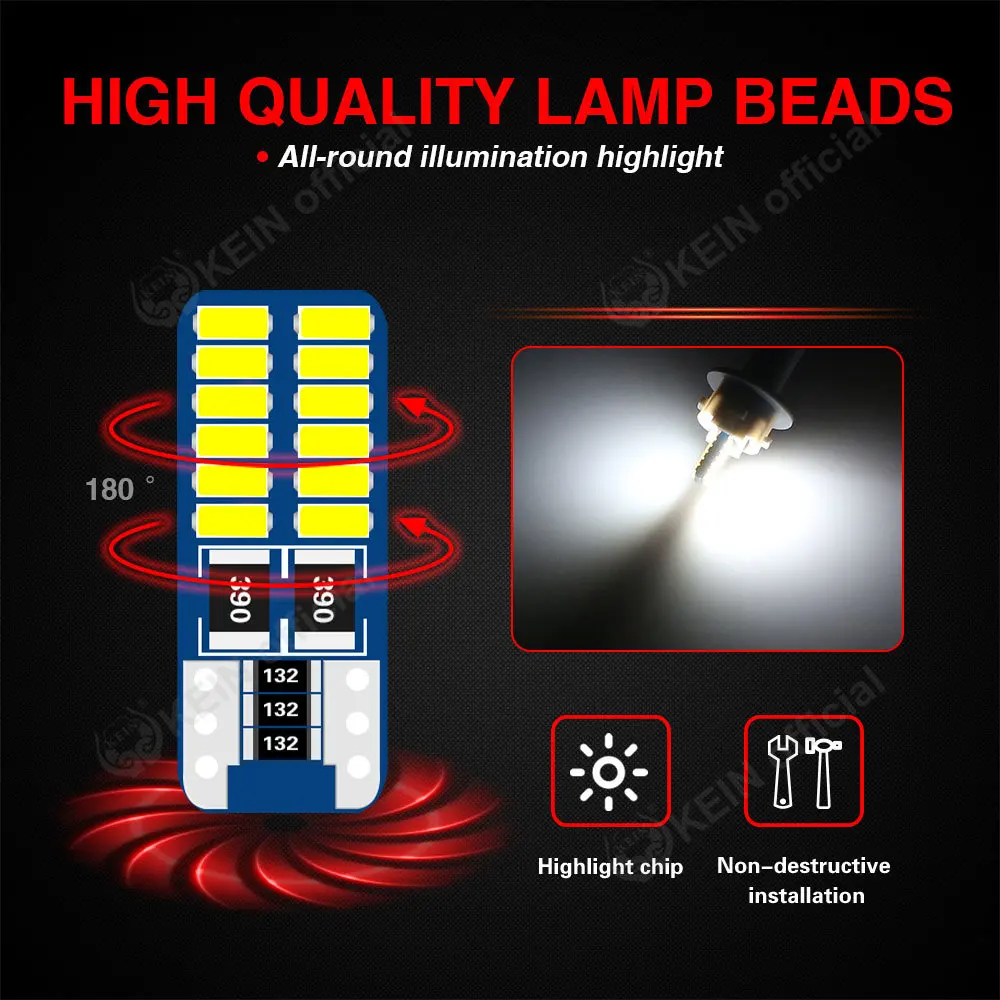 KEIN 2PCS 12V Car Interior Bulb Led C5W C10W T10 Light Festoon BA9S 31 mm 28mm 31mm 36mm 39mm 41mm Lamp Warm White Red Blue Pink