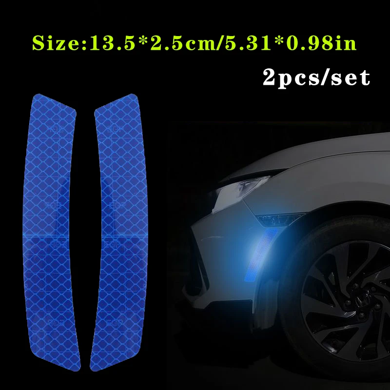 2pcs/set Car Reflective Safety Strip Stickers Car Wheel Eyebrow Reflective Sticker Reflective Warning Safety Tape