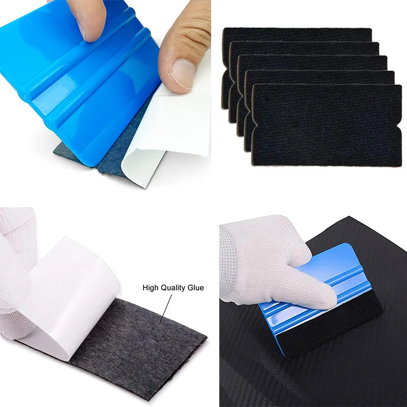 20Pcs Squeegee Felt Cloth for Car Vinyl Film Wrapping Scraper No Scratch Microfiber Replaceable Felts for Vinyl Spatula