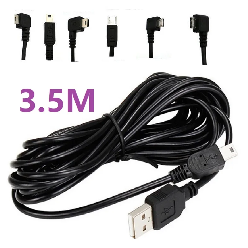3.5M Micro car dash cam charging cable Mini TYPE-C GPS Navigator Transfer Power Plug cable Car Micro Mini Charging Power Cord