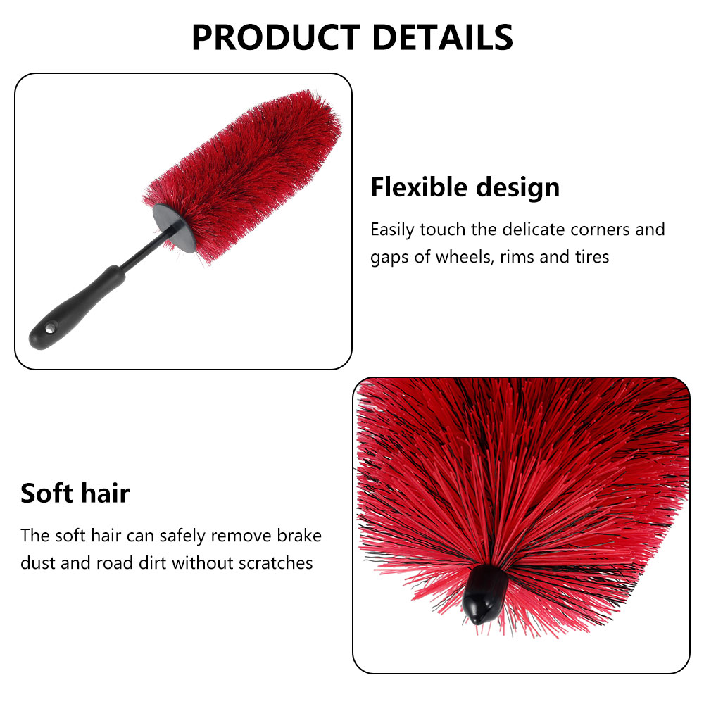45cm Car Wheel Rim Tire Cleaning Brush Soft Bristle Cleaner Non Scratch Car Detailing Washing Tool Soft Bristle Cleaner Car Care