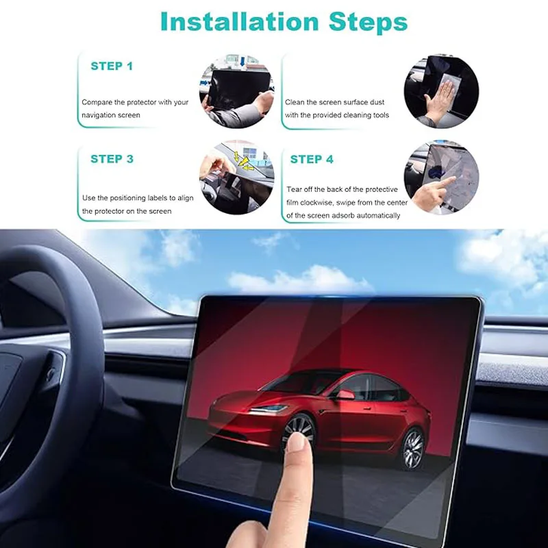 Tempered Glass Film Protector for Tesla Model 3 Highland Model Y Juniper Model Y Performance Rear Center Control Screen