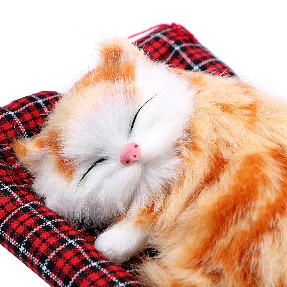 Lovely Plush Kittens Doll Toy Car-styling Car Ornaments Dashboard Decoration Home Decoration Cute Simulation Sleeping Cats