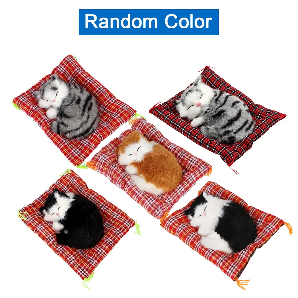 Lovely Plush Kittens Doll Toy Car-styling Car Ornaments Dashboard Decoration Home Decoration Cute Simulation Sleeping Cats