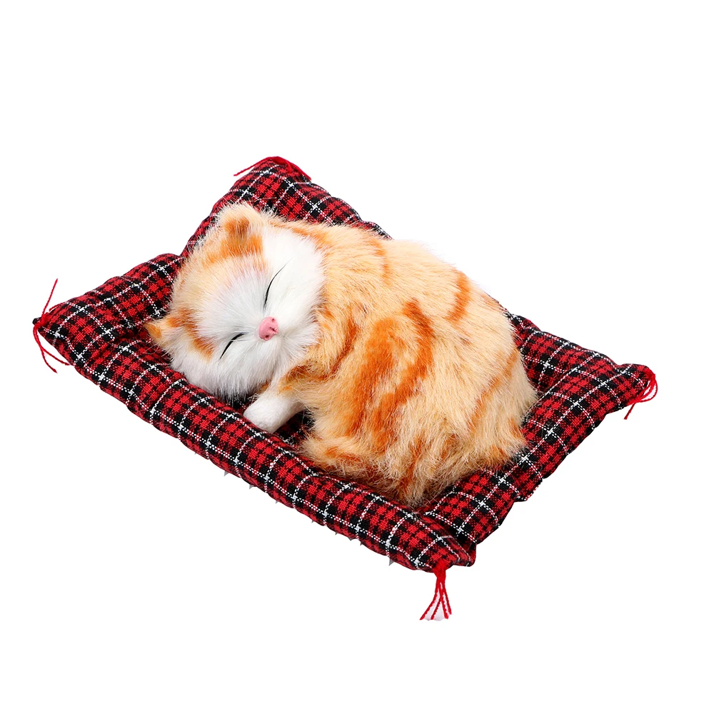 Lovely Plush Kittens Doll Toy Car-styling Car Ornaments Dashboard Decoration Home Decoration Cute Simulation Sleeping Cats