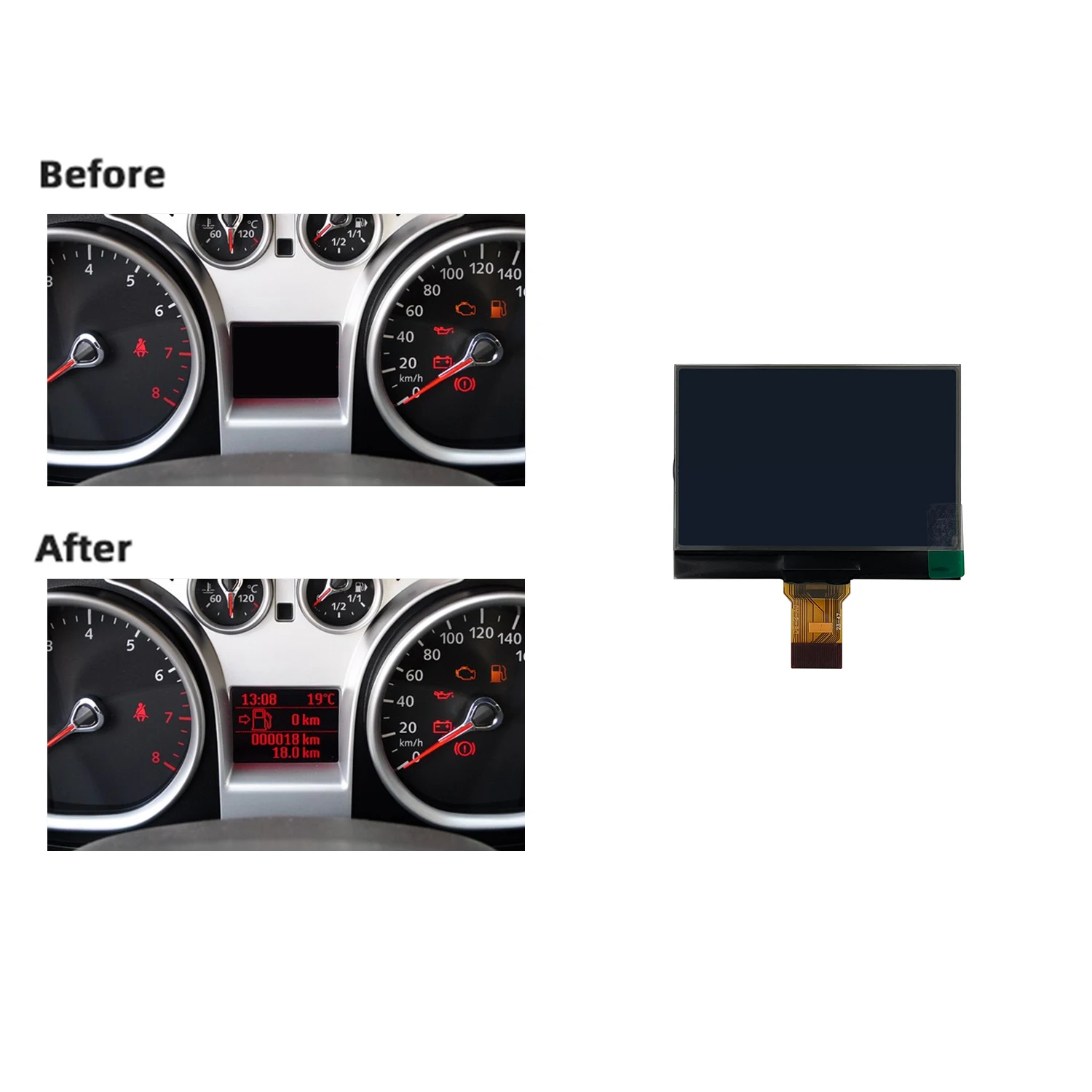 LCD Display for Ford Focus Kuga Galaxy C-Max Dashboard Instrument Cluster Pixel Missing Repairing Car Accessories