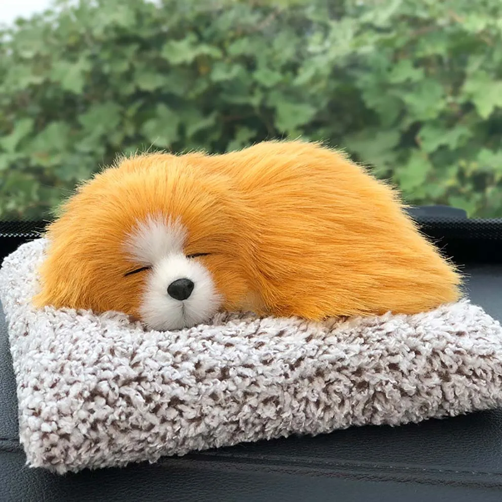 Car Dashboard Ornaments Decor Interior Cute Simulation Plush Cats Dogs Toy Automobiles Decoration Auto Accessories