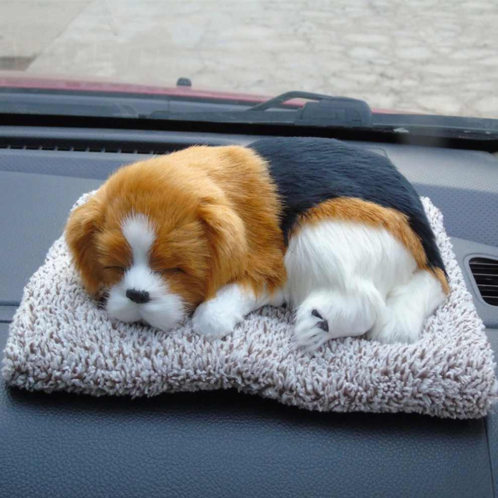 Car Dashboard Ornaments Decor Interior Cute Simulation Plush Cats Dogs Toy Automobiles Decoration Auto Accessories