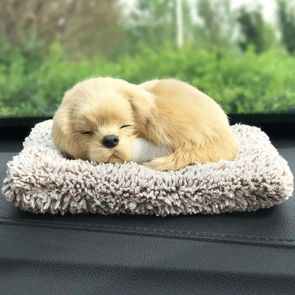 Car Dashboard Ornaments Decor Interior Cute Simulation Plush Cats Dogs Toy Automobiles Decoration Auto Accessories