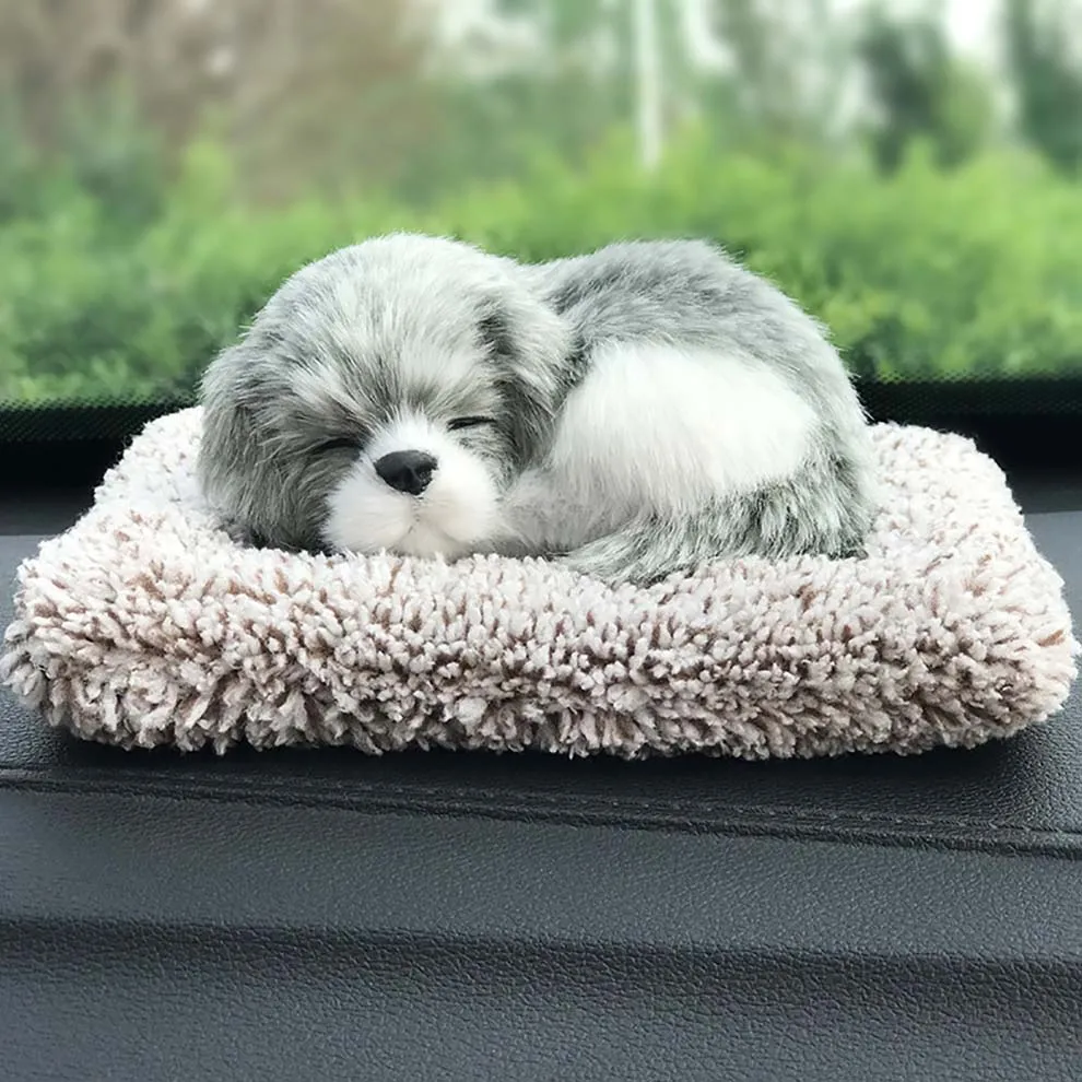 Car Dashboard Ornaments Decor Interior Cute Simulation Plush Cats Dogs Toy Automobiles Decoration Auto Accessories