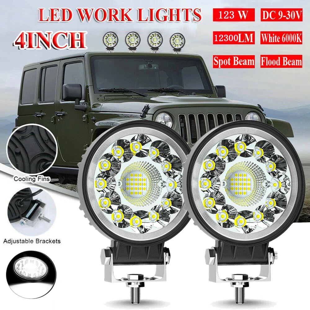 4inch 123W LED Bar Offroad 4X4 Spotlight 12V 24V Work Light Bar For Jeep Truck Car Tractor SUV ATV Barra LED Headlights