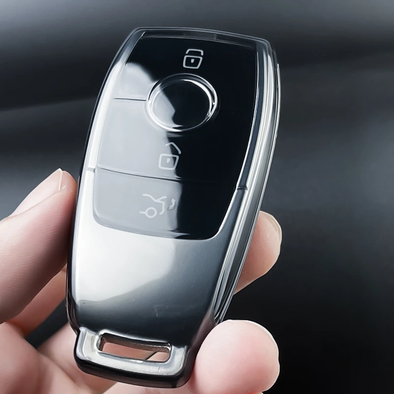 Transparent TPU Car Key Case Cover for Mercedes Benz E C S GLC Class E200 E400 E63 W213 S550 S560 C260 A200 Key Shell Protector