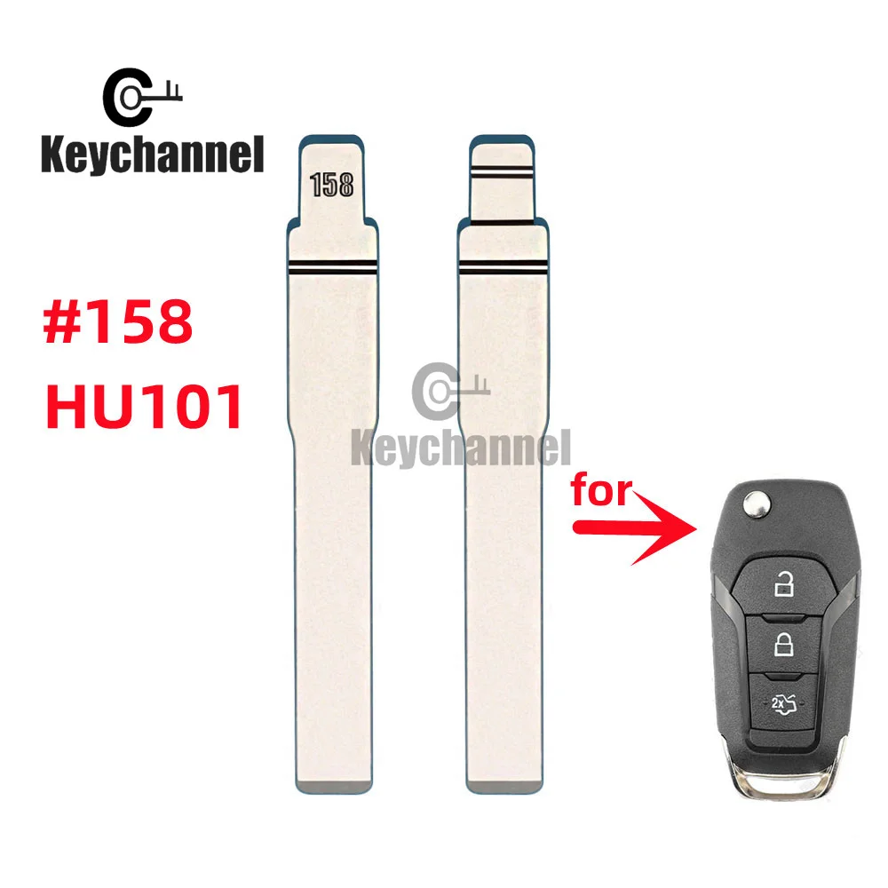 Keychannel 10PCS/LOT Original Car Key Blade HU101 OEM Flip Key Shell Blank NO.158 for Ford Mondeo Ranger Fiesta S-MAX