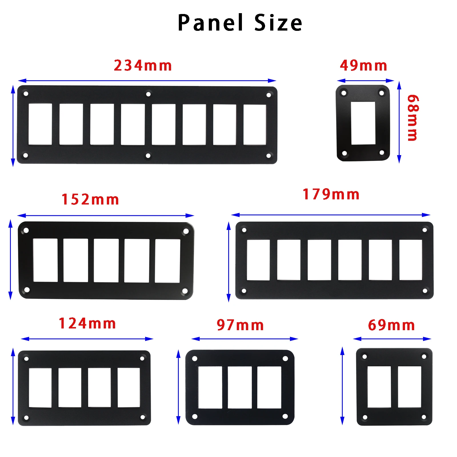 1 / 2 / 3 / 4 / 5 / 6 / 7 / 8 Gang Rocker Switch Housing Frame Aluminum Panel for Carling ARB NARVA (37mm X 21mm) Rocker Switch