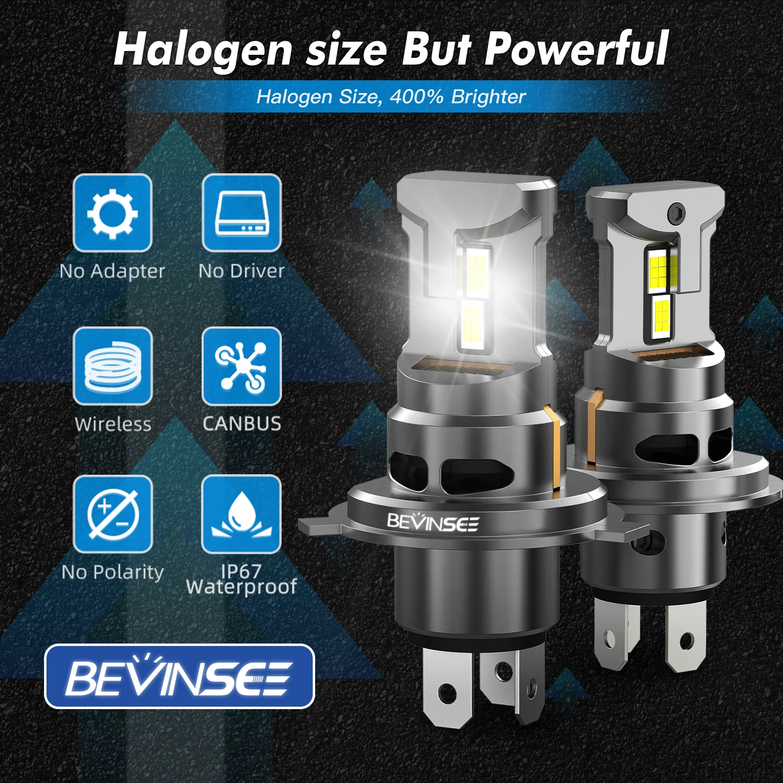 BEVINSEE 12000LM Lampadine H4 LED Auto H7 H11 H1 H3 LED Headlight Bulb 70W CANBUS HB3 9005 HB4 9006 H27 880 881 Fog Lights 12V