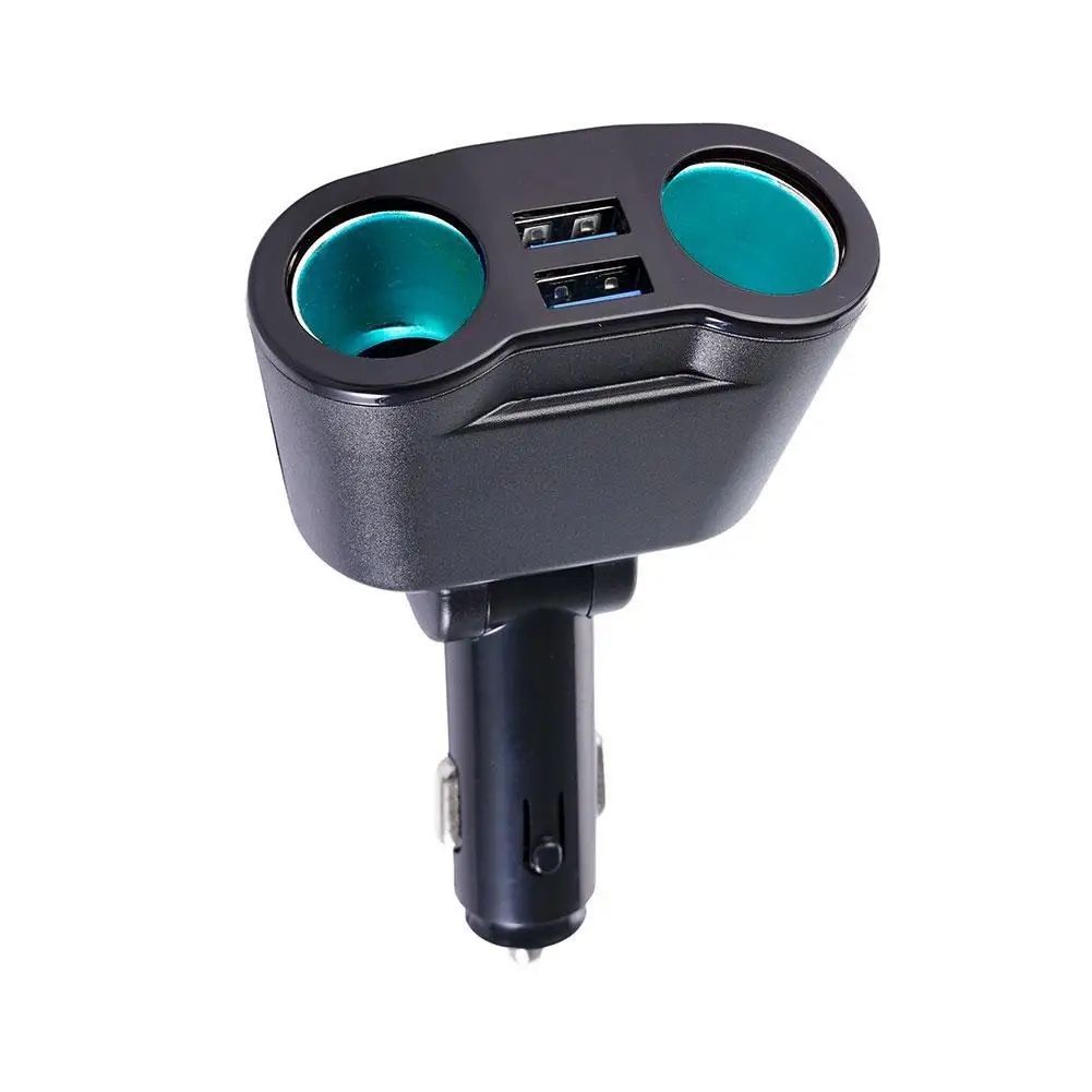 Car Cigarette Lighter 12V-24V Socket Splitter Blue Atmosphere Light PD QC3.0 2 USB Charger C Ports For Mobile Phone DVR Cha H4P2