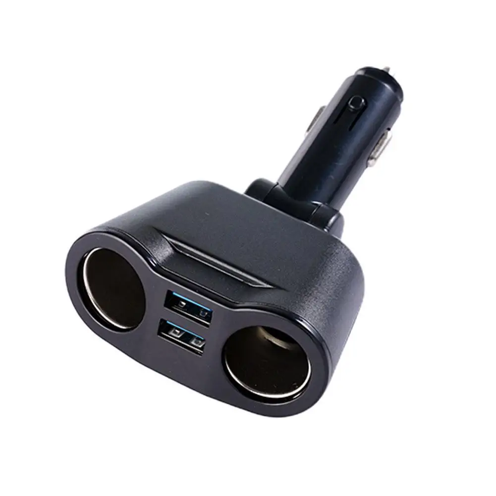 Car Cigarette Lighter 12V-24V Socket Splitter Blue Atmosphere Light PD QC3.0 2 USB Charger C Ports For Mobile Phone DVR Cha H4P2