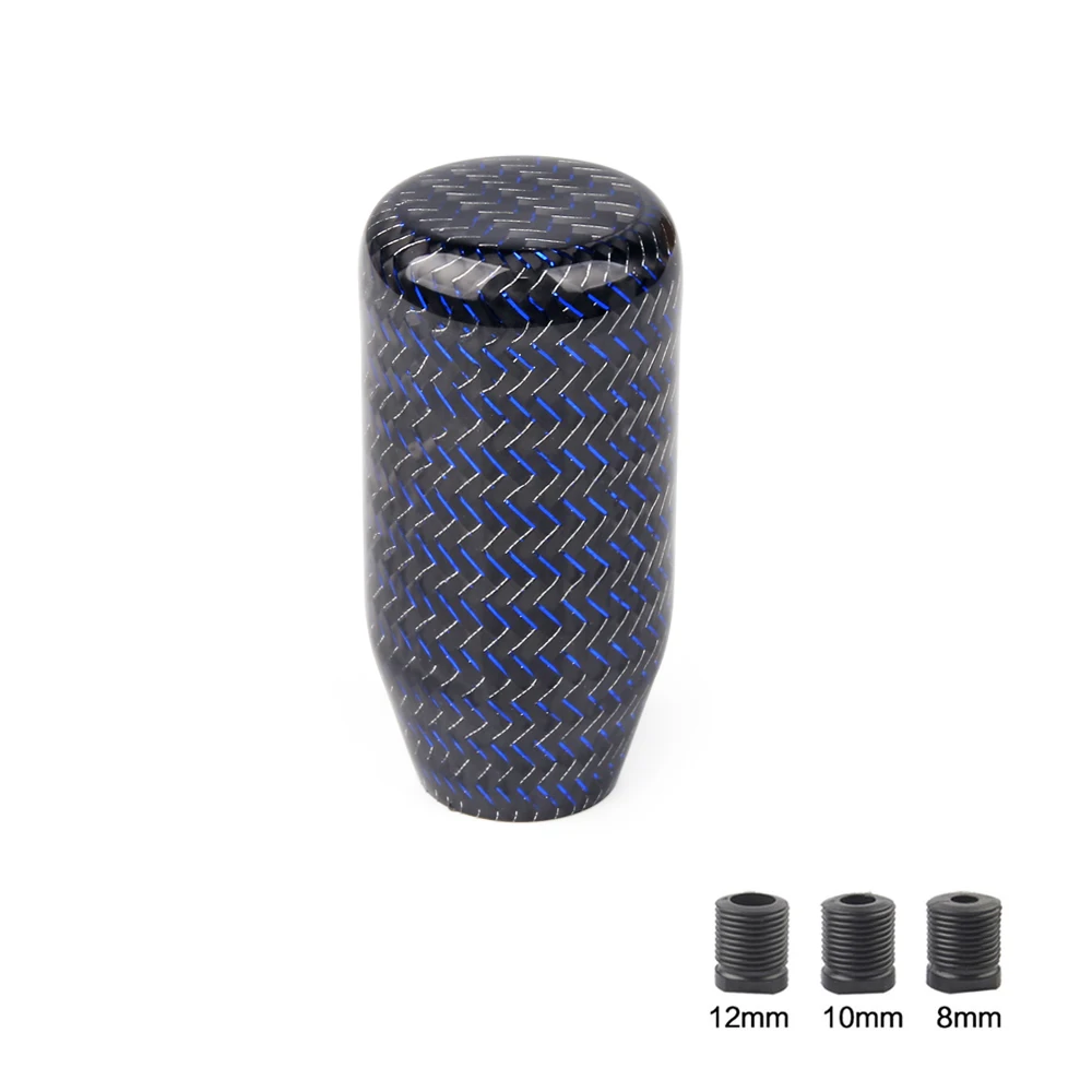 JDM Racing Real Carbon Fiber Gear Shift Knob Manual Transmission Shifter Lever Knob Round Ball Shape Handle Knob
