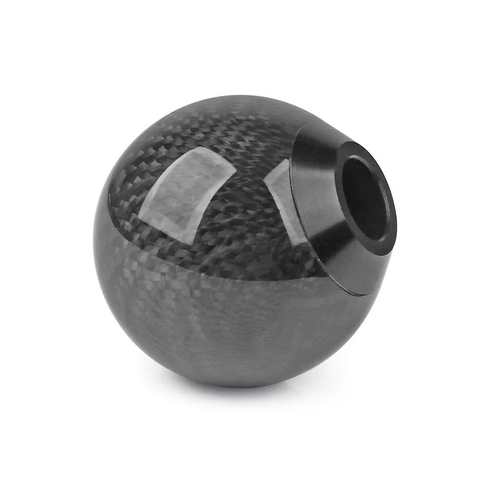 JDM Racing Real Carbon Fiber Gear Shift Knob Manual Transmission Shifter Lever Knob Round Ball Shape Handle Knob