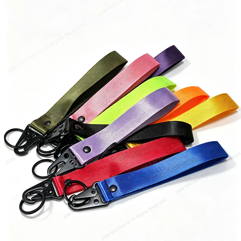 Fashion Solid Color Ribbon Keychain Lanyard Business Gift Key Chain Men Women Car Key Strap Waist Wallet KeyChains Keyrings
