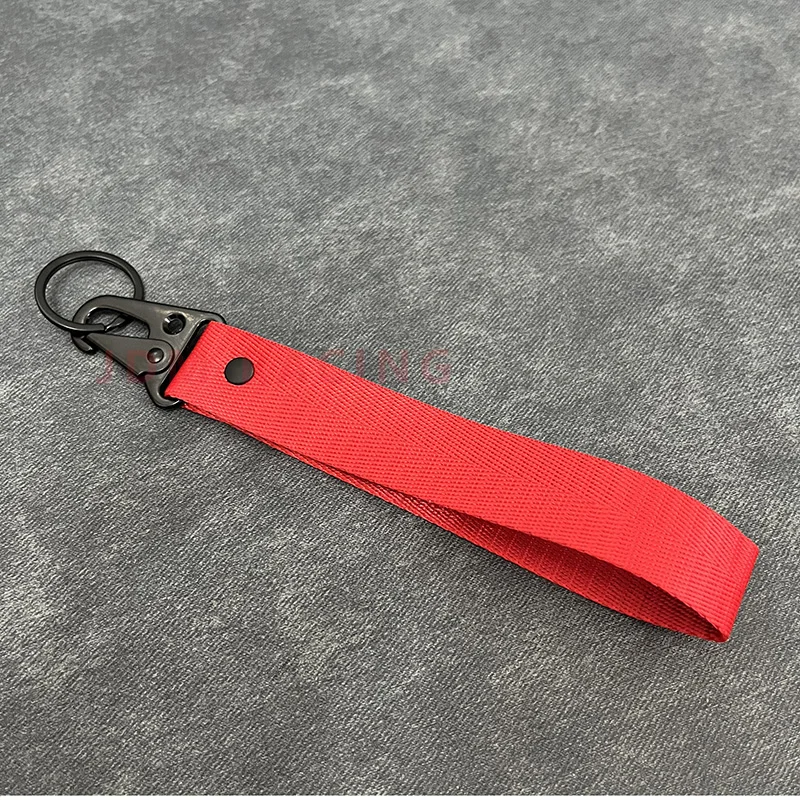 Fashion Solid Color Ribbon Keychain Lanyard Business Gift Key Chain Men Women Car Key Strap Waist Wallet KeyChains Keyrings