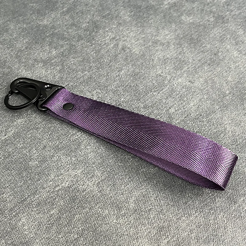 Fashion Solid Color Ribbon Keychain Lanyard Business Gift Key Chain Men Women Car Key Strap Waist Wallet KeyChains Keyrings