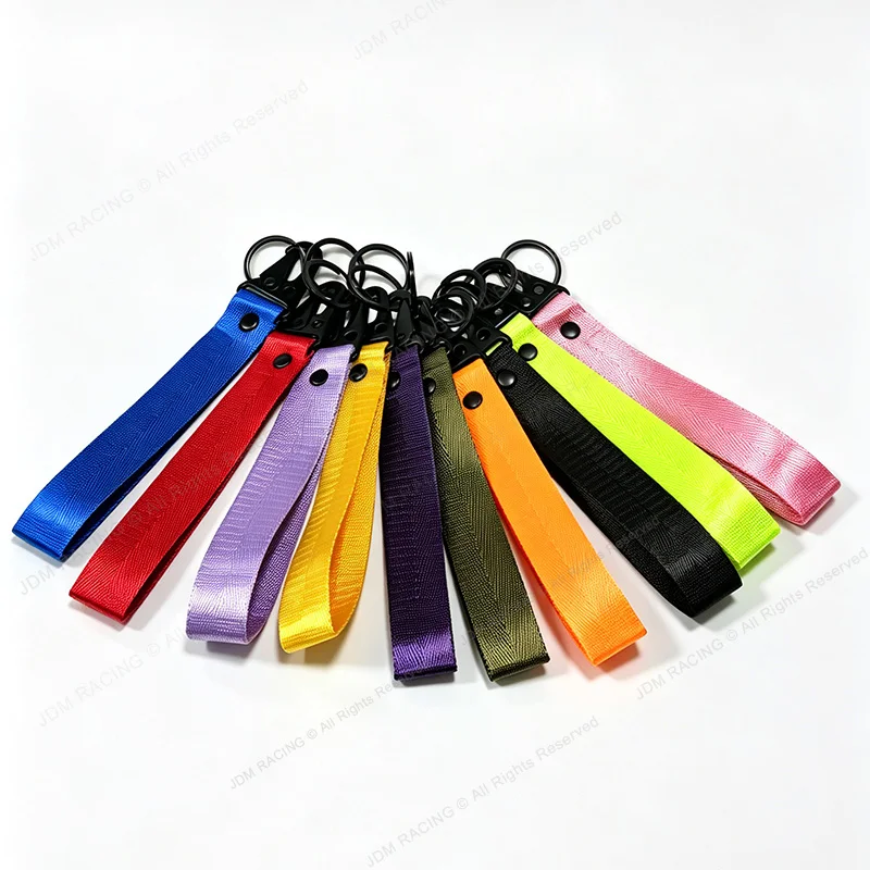 Fashion Solid Color Ribbon Keychain Lanyard Business Gift Key Chain Men Women Car Key Strap Waist Wallet KeyChains Keyrings