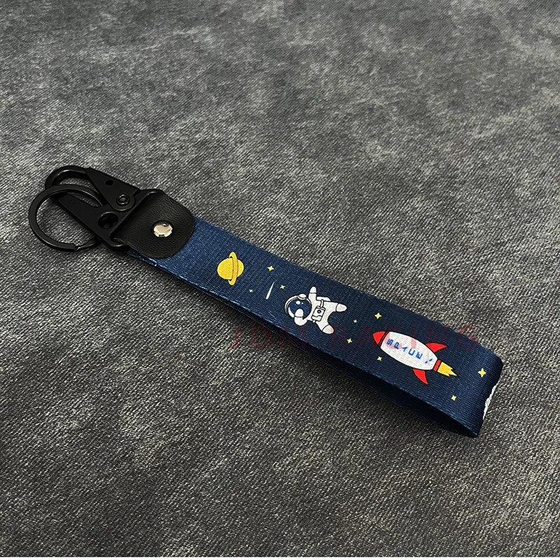 Fashion Solid Color Ribbon Keychain Lanyard Business Gift Key Chain Men Women Car Key Strap Waist Wallet KeyChains Keyrings