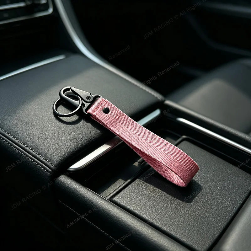 Fashion Solid Color Ribbon Keychain Lanyard Business Gift Key Chain Men Women Car Key Strap Waist Wallet KeyChains Keyrings