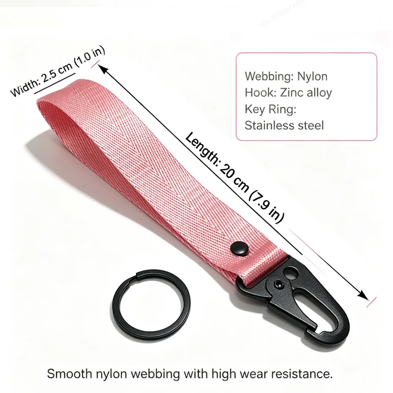 Fashion Solid Color Ribbon Keychain Lanyard Business Gift Key Chain Men Women Car Key Strap Waist Wallet KeyChains Keyrings