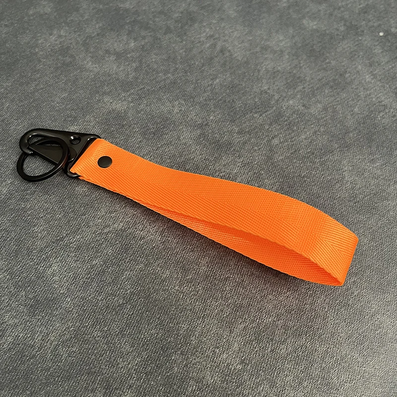 Fashion Solid Color Ribbon Keychain Lanyard Business Gift Key Chain Men Women Car Key Strap Waist Wallet KeyChains Keyrings