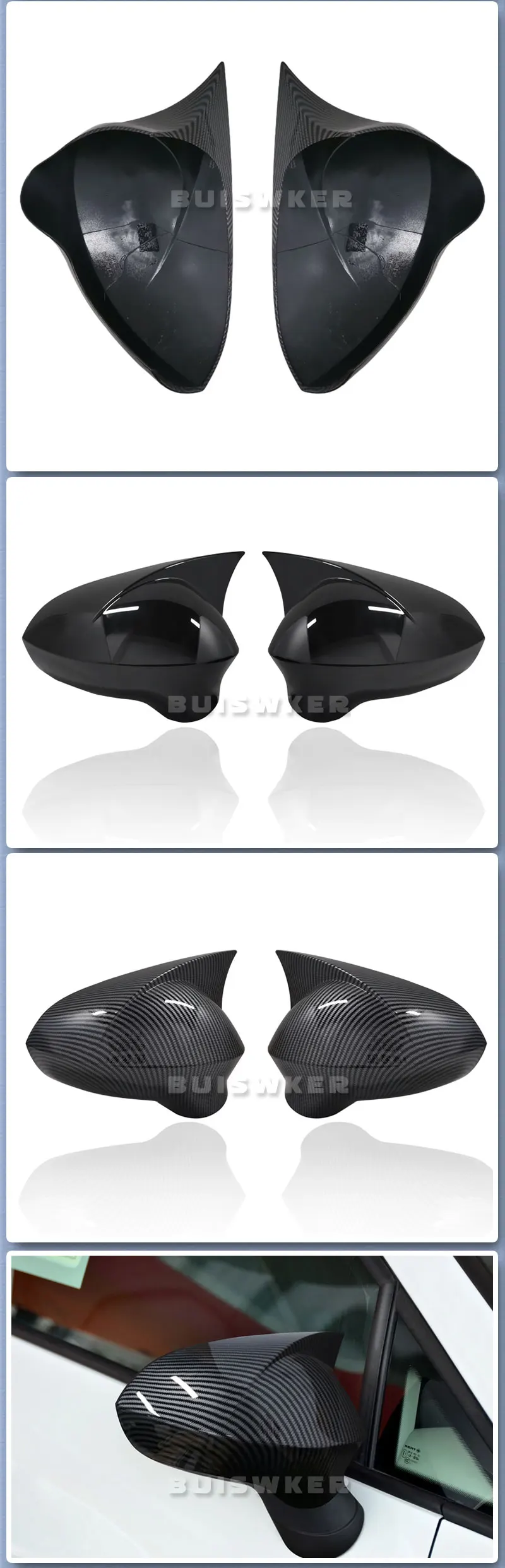 Mirror Cover Piano Black Exterior Accessories For Seat Ibiza 2008 2009 2010 2011 2012 2013 2014 2015 2016 2017